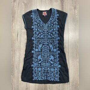 Johnny‎ Was JWLA Harriet Button Down Tunic Dress Black Sz XS